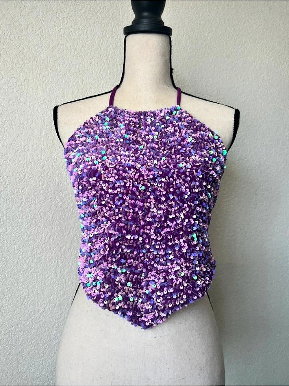 THIRTY/THIRTY Sequin Halter Top